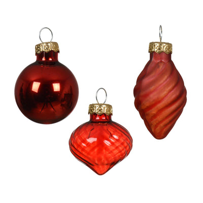 Decoris Weihnachtskugeln Mini Ø3cm Glas rot 9St