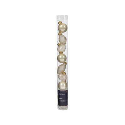 Decoris Weihnachtskugeln Mini Ø3cm Glasperle 9St