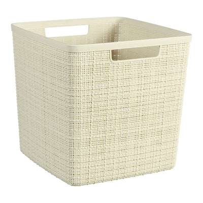 Hurver Jute Basket Square 17 l von Weiß
