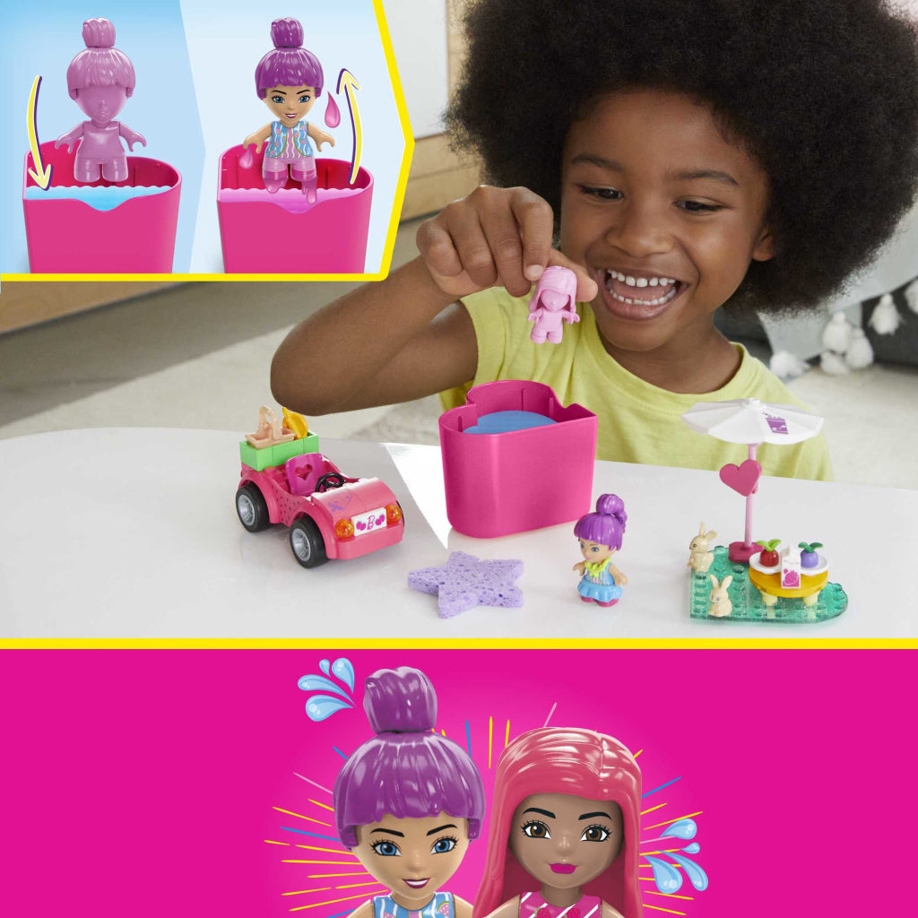 Mega Bloks Mega Barbie Color Reveal Cabrio-Bauspielzeug