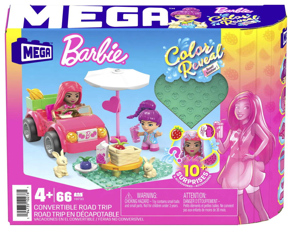 Mega Bloks Mega Barbie Color Reveal Cabrio-Bauspielzeug