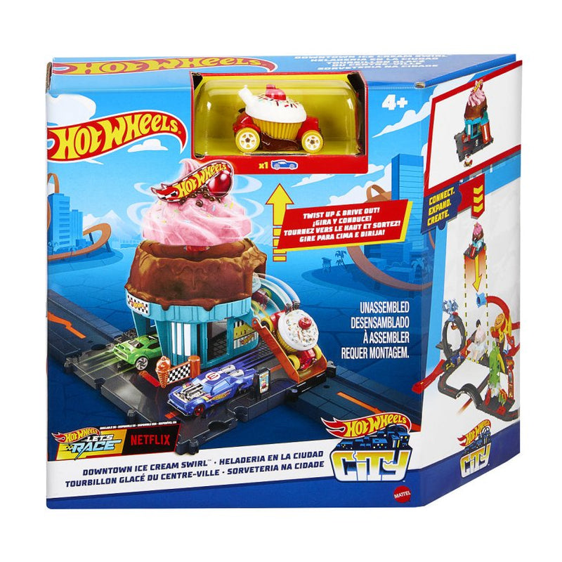 Hot Wheels City Center Spielset – Ice Cream Swirl – Schienenteil – Erweiterung