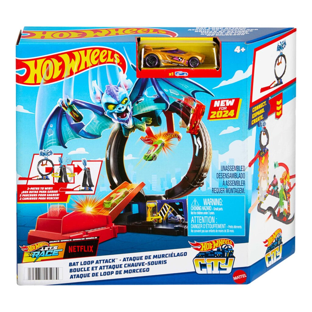 Heiße Räder Fledermaus -Angriffsschleifenspiel -Set