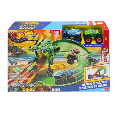 Hot Wheels Monster Trucks Sharks vs Dinos Launch-Set