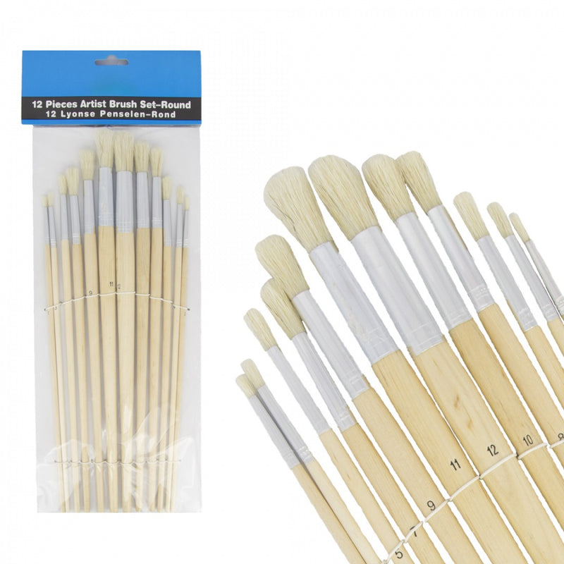 Malerpinsel-Set rund, 12-teilig