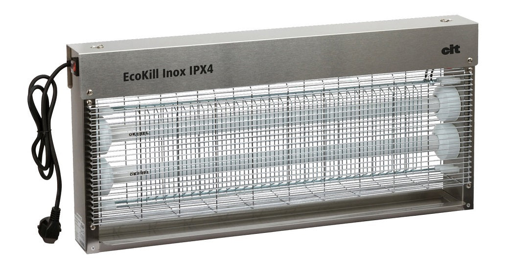 Ecokill elektrische Fliegenbox Edelstahl IPX4 2 x 20 W