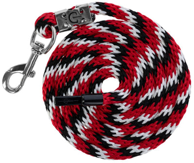 Halfterstrick Mustang Karabinerhaken rot-schwarz-weiß