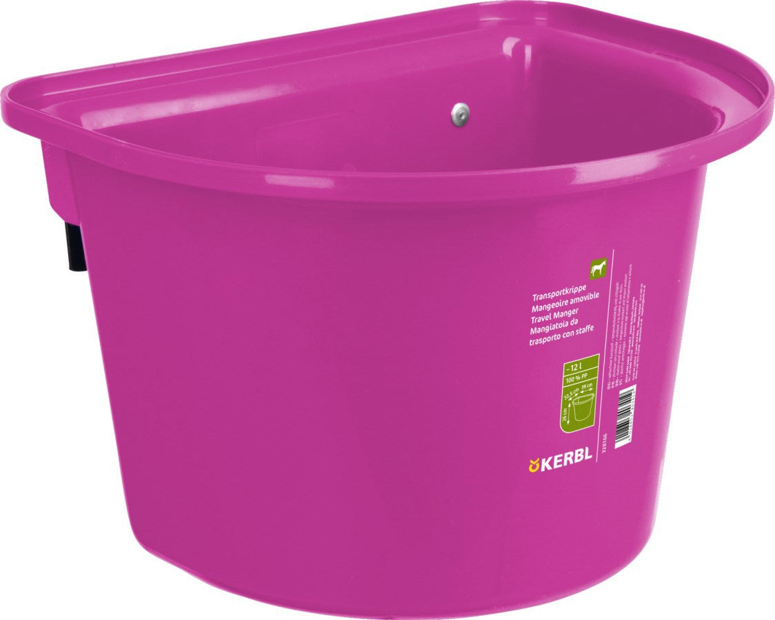 Haustiertrog mit Aufhängehaken halbrund rosa 12l