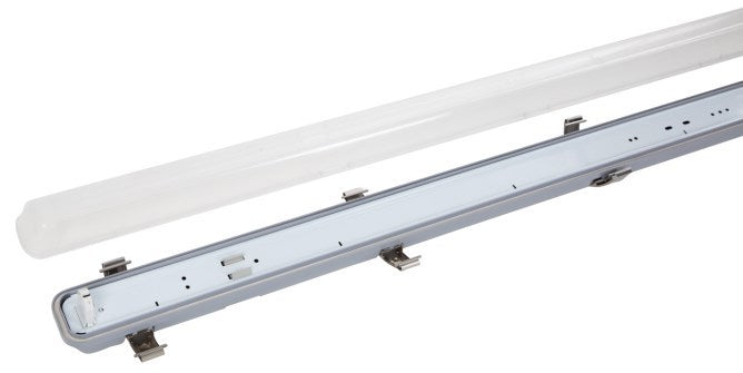 Wasserdichter Leuchtstoffarm mit Platz für LED-Leuchtstoffröhren 150 cm²
