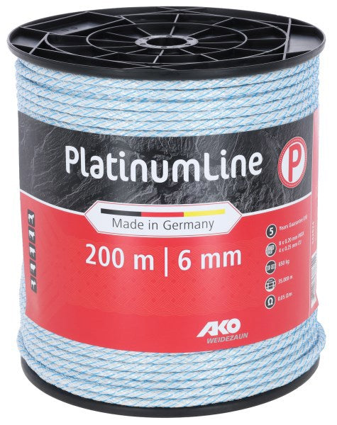 Ako Platinumline Zaunschnur 6 mm 200 m weiß blau
