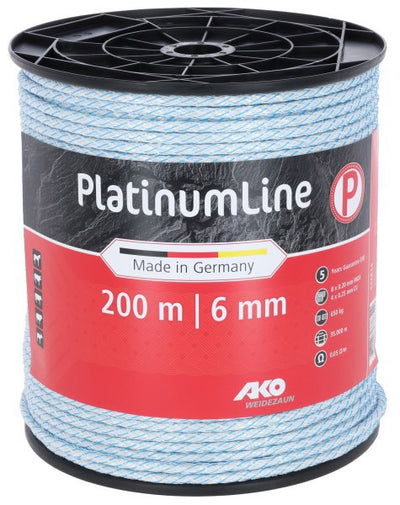 Ako Platinumline Zaunschnur 6 mm 200 m weiß blau