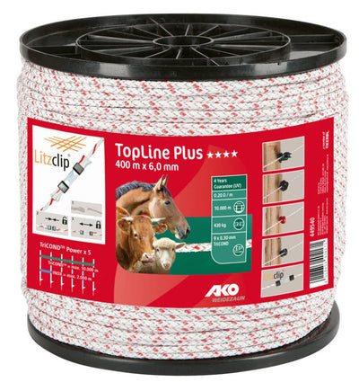 Ako Topline Plus Kordel 55 mm 400 m weiß-rot 9x 028 m