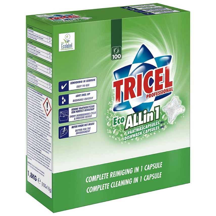 Tricel-Spülmaschinenkapseln, alle in 1100 x 18 g