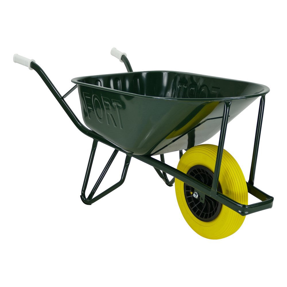 Fort Products Schubkarre 80l, lackiert mit doppelter Bodenplatte und Rad