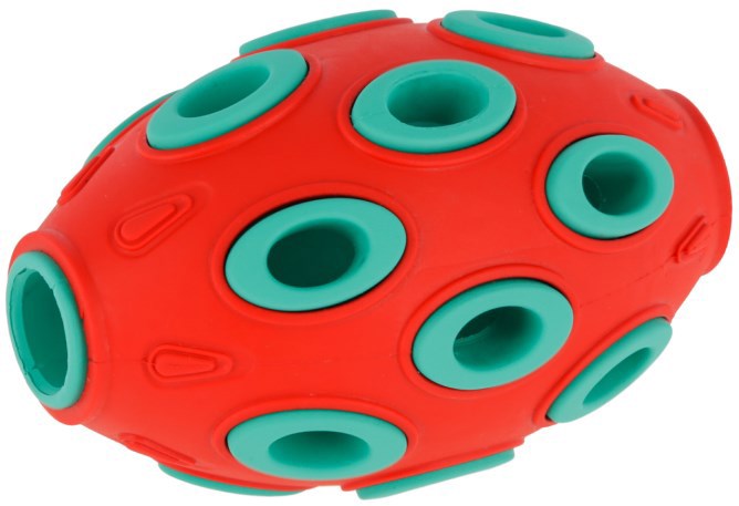 Rugby Toyfastic zum Füllen rot türkis 12 x 75 cm