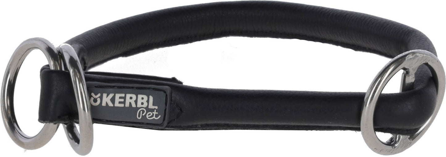 Rindslederhalsband Roma mit Stopper 55 cm 8 mm schwarz