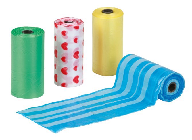 Hundekotbeutel farbig 4x20 Stück aus Kunststoff