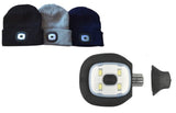 Produkte Kommandomütze gestrickt einfarbig mit wiederaufladbarer LED-Lampe - afbeelding 1