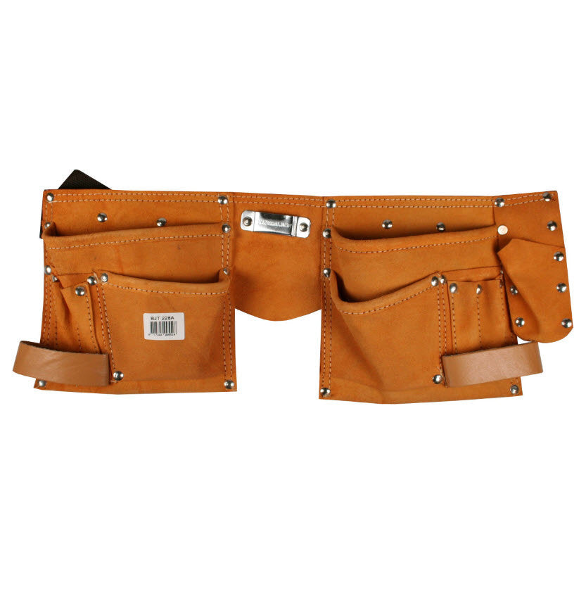 Jeansschürze Werkzeugschürze Leder 10 Taschen
