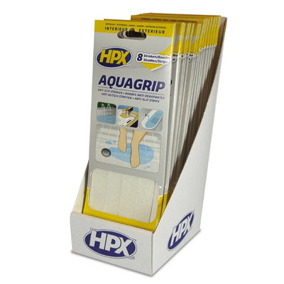 Hpx Anti-Rutsch-Klebeband Aqua Grip 8 Stück transparent 20 mm x 240 mm