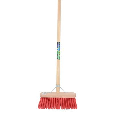 Mm Eurotool Besen FSC 29 cm Kunstfaser rot mm Stiel 150 cm Stockhalter