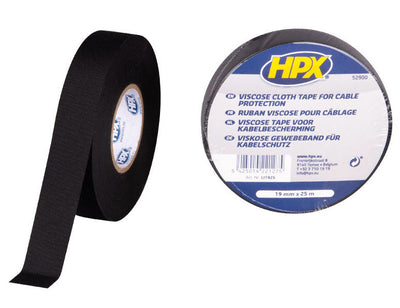 Hpx-Leinenband zum Kabelschutz | schwarz | 19 mm x 25 m – li1925 – li1925