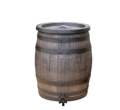Roto Produkte Regentonne Holzoptik braun plus Wasserhahn 50l