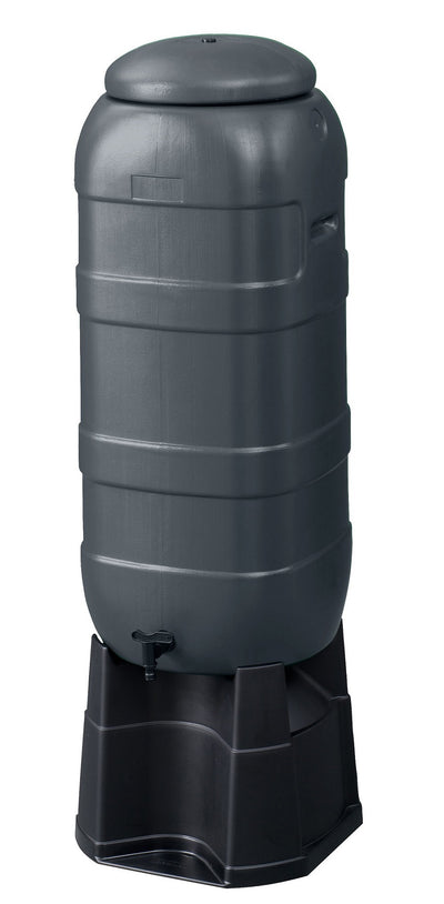 Begreen Regentonne komplett 100 Liter anthrazit ohne Boden