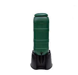 Begreen Regentonne komplett 100 Liter grün mit freiem Boden