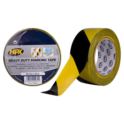 Hpx selbstklebendes Absperrband, strapazierfähig, gelb-schwarz, 48 mm x 33 m