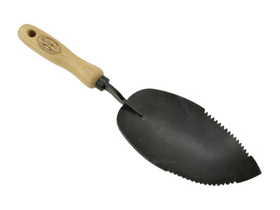 Der weiße Blumenerdeschaufel mit gezahnter Klinge, Eschenholzgriff, 14 cm, dewit