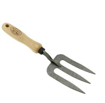 Der weiße Handgabelgriff aus gut verarbeiteter Esche, 140 mm, entweißt