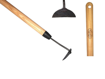 Der weiße Handabsatz ist halbmondförmig geschmiedet, 10 cm Griff aus Esche, 140 cm entweißt