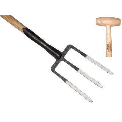 Die weiße Spießgabel 3 Zinken mit gebürstetem Eschenstiel 90 cm dewhite