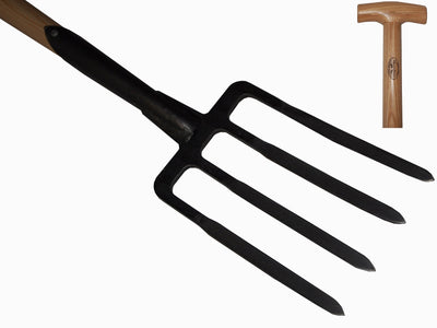 Die weiße Spießgabel 4 Zinken mit gebürstetem Eschenstiel 90 cm dewhite
