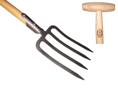 Die weiße Spießgabel mit 4 Zinken und Griff aus Dul-Esche, 80 cm lang, weiß