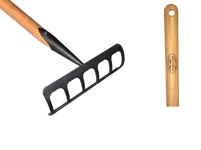 Der weiße Hackrechen 20cm mit Stiel 170cm dewit