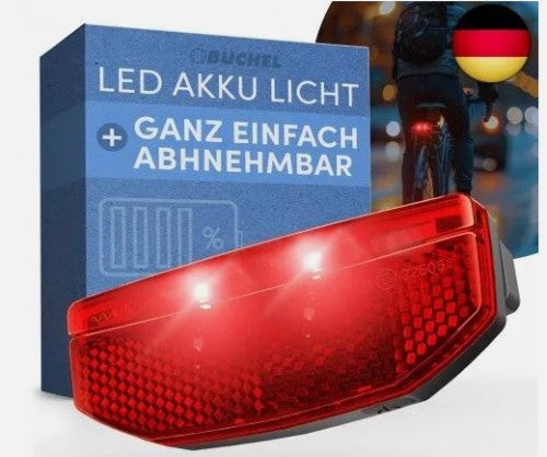 LED-Rücklichtreflektor Buchel Edge Akku USB 50-80mm abnehmbar STVZO auf Karte