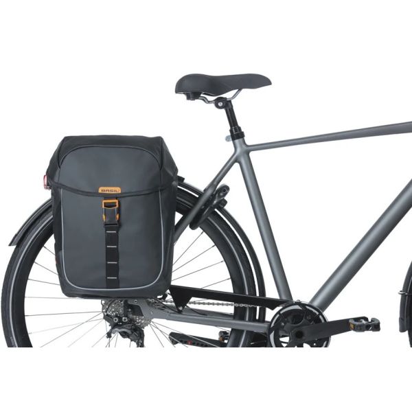Basilikum Fahrradbeutel Doppelmeilen Tarpaulin schwarz orange mik 34l
