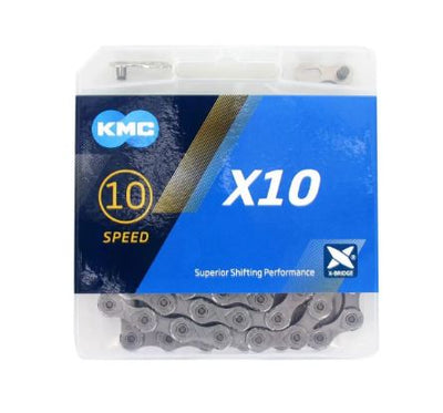 KMC X10 Fahrradkette, 1 2x11 128, 114 Glieder, grau