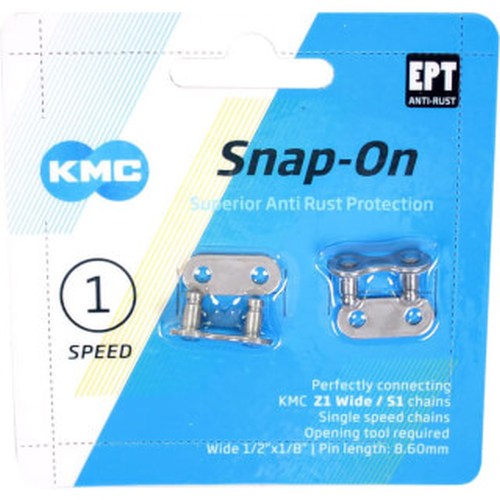 KMC Kettenglied - Snap-on - 1 8 - 8.60mm - Silber