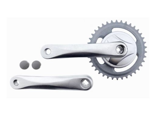 Vinty Kurbelgarnitur 38t ⅛ 170mm JIS Aluminium Silber