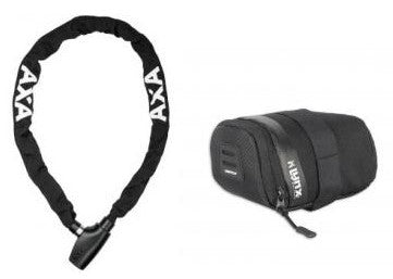 Axa Schlosskette Absolute 5-110 Schwarz Sicherheitsindex 7 + Satteltasche!