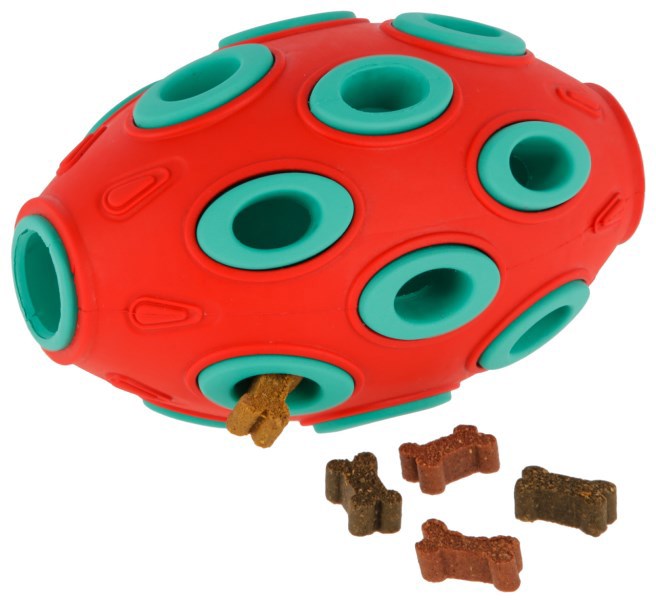 Rugby Toyfastic zum Füllen rot türkis 12 x 75 cm