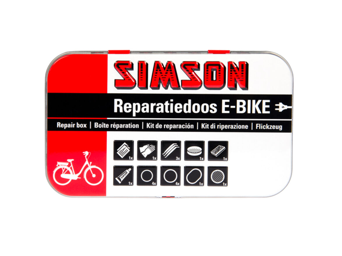 Reparatursatz E-Bike Aluminium rot weiß 14-teilig