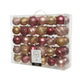 Decoris Weihnachtskugel-Set Kunststoff 60 Stück rosa