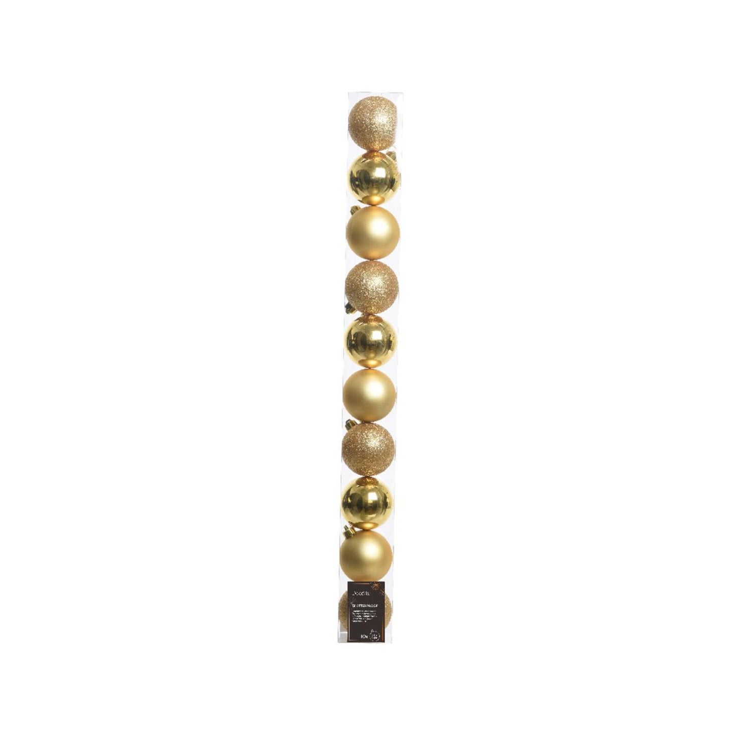 Decoris Weihnachtskugeln 6cm Kunststoff Gold 10 Stk