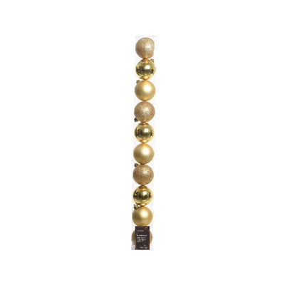 Decoris Weihnachtskugeln 6cm Kunststoff Gold 10 Stk