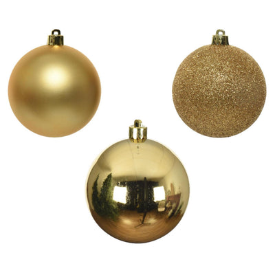 Decoris Weihnachtskugeln 6cm Kunststoff Gold 10 Stk