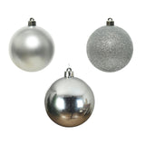 Decoris Weihnachtskugeln 6cm Kunststoff Silber 10 Stk - afbeelding 2